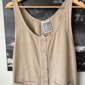 Jungmaven Sleeveless Button-Front Jumpsuit